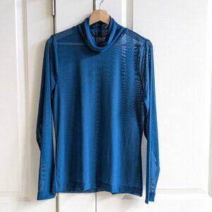 Blue Sheer Long Sleeve Top